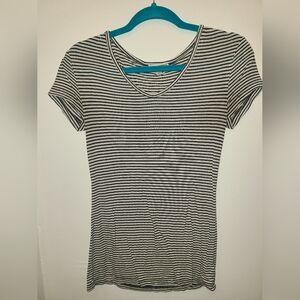 Zenana Outfitters Black and White Striped Tee